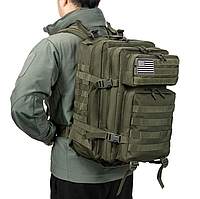 Рюкзак тактический MOLLE 45L Olive для ЗСУ полиэстер 600D с ПВХ покрытием Олива Хаки сумка