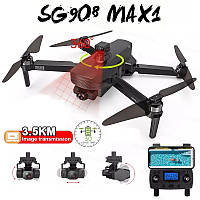 Квадрокоптер SG908 Max1 3km Turbo GPS 3-x осевая 4К камера 28мин