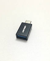 Переходник Type-C to USB 3.0 Denmen DU10. Адаптер Тайп С на ЮСБ. Флешка USB в Type-С порт. OTG Type С