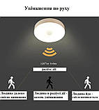 Розумний LED світильник з датчиком освітлення та руху, світлодіодний нічник на стіну, лампа на стелю, фото 2