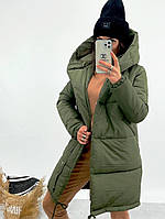 Жіноча тепла якісна куртка зефірка з капюшоном (Норма та батал), фото 5