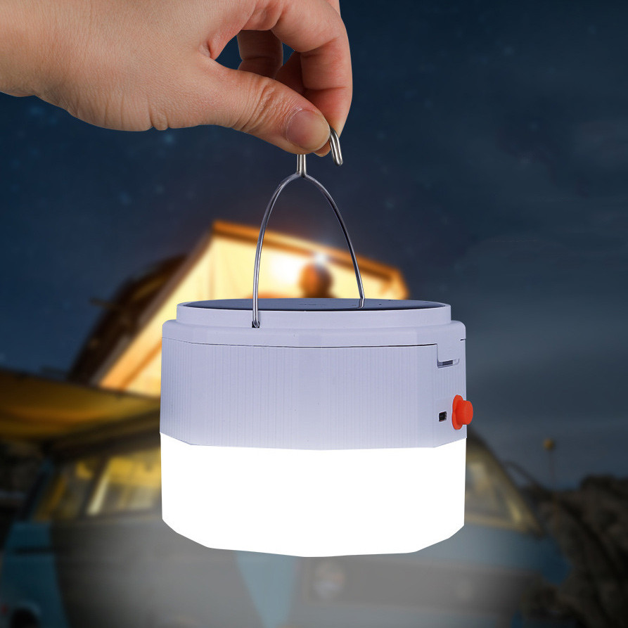 Компактний світильник на 4 акумуляторах 18650 50-LED USB з сонячною зарядкою, лампа аварійна акумуляторна