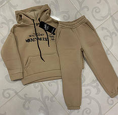 Дитячий теплий спортивний костюм з принтом розміри 122, 128, 134, 140, 146