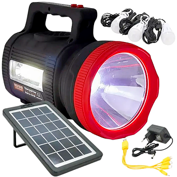 Ліхтар акумуляторний 8000мАч 5в1, з FM-радіо, GoldSilver GS-540 / Ліхтар від сонячної панелі