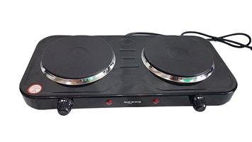 Плита електрична Rainberg RB-999 2400W | Електроплита дискова настільна двоконфоркова