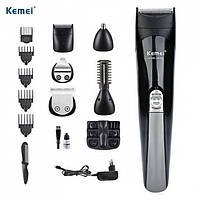 Универсальная машинка для стрижки волос с насадками Kemei KM-600 11 в 1 триммер бритва