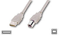 Кабель USB 2.0 - 3.0m AM/BM Atcom, феррит. фильтр, белый (8099)