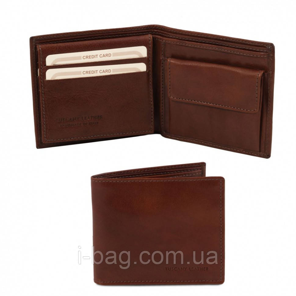 Ексклюзивний шкіряний чоловічий гаманець потрійного складання Tuscany TL141377 (Коричневий)
