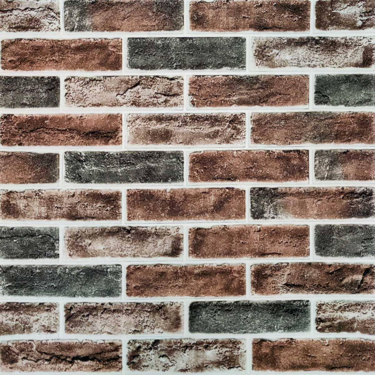 Самоклеющаяся 3D Панель Под Кирпич Клинкер Оранжевый 700x700x6мм 414 ...