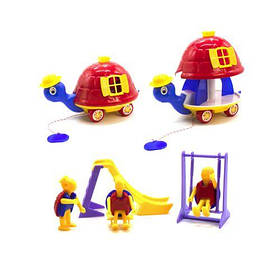 Розсувна каталка "Черепаха" з іграшками (червона) [tsi105798-TSI]