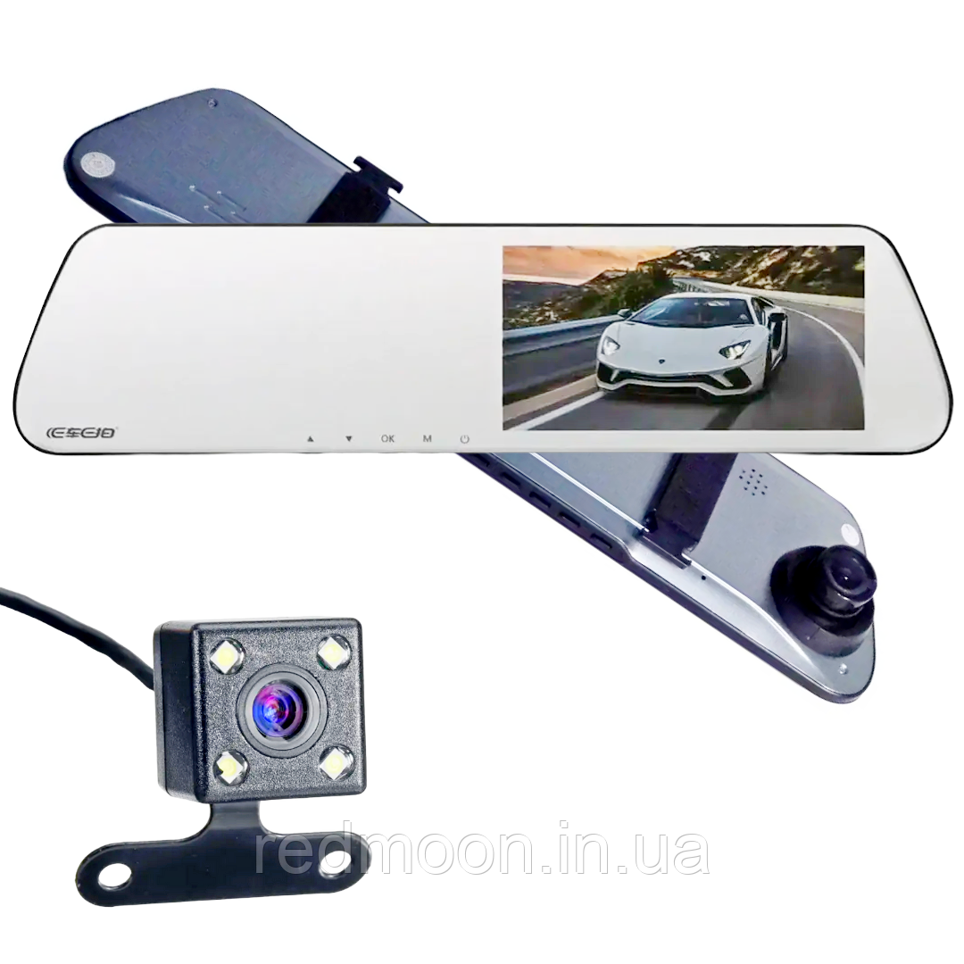 Відеореєстратор-дзеркало з двома камерами, DVR C11 metal / Авто відео реєстратор в машину