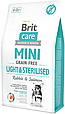 Сухий корм Brit Care GF Mini Light & Sterilised для дорослих стерилізованих собак , з кроликом та лососем, 2 кг, фото 2