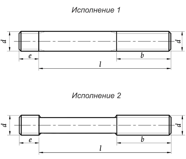 Шпилька М42 с ввинчиваемым концом длиной 1d ГОСТ 22032-76, DIN 938 - фото 5 - id-p291328080