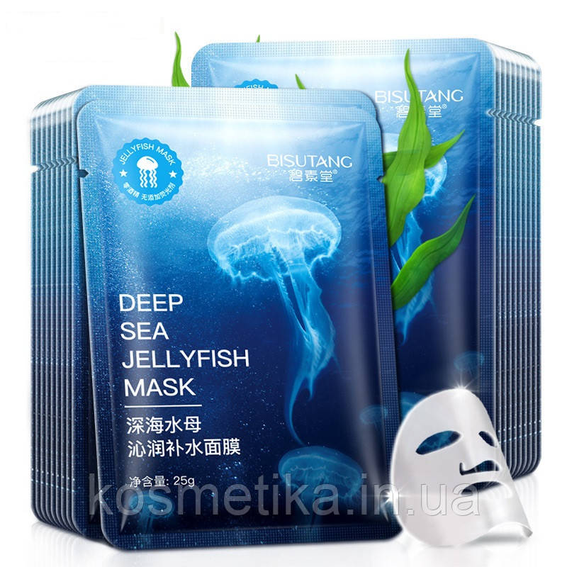 Поживна маска з екстрактом медузи та морських водоростей Bisutang Harmj Deep Water