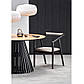 Сіро-чорні дерев'яні стільці з м'яким сидінням з велюру Azul з підлокітниками на кухню в лофт, фото 3