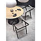 Сіро-чорні дерев'яні стільці з м'яким сидінням з велюру Azul з підлокітниками на кухню в лофт, фото 5