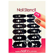 Трафарет - наклейка Nail art на липкій основі для дизайну нігтів LK-22