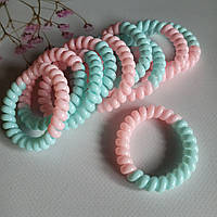 Резинки силиконовые спираль мятно-розовые 5.5 см