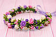 Вінок на голову / віночок для волосся з квітами Okl різнокольоровий 250718, фото 3