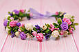 Вінок на голову / віночок для волосся з квітами Okl різнокольоровий 250718, фото 2