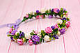 Вінок на голову / віночок для волосся з квітами Okl різнокольоровий 250718, фото 4