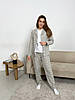 Жіноча піжама-двійка штани та сорочка із сорочкової фланелі колір сірий розмір S F31Pс, фото 2