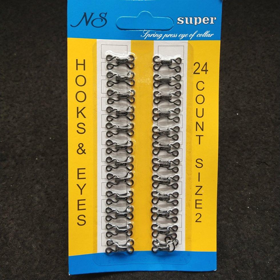 #2 крючки, застежки для одежды Sindtex черные 24шт КР - фото 2 - id-p1744747139