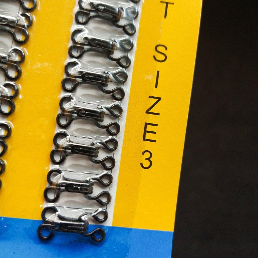 #3 крючки, застежки для одежды Sindtex черные 24шт КР - фото 3 - id-p1744747151
