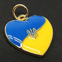 Подвеска Сердце Украины 17х18 мм, цвет золото (гиппоаллергенный сплав) КР