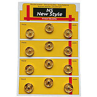D=17мм пришивные застежки-кнопки для одежды Sindtex 12шт металлические цвет золотой КР