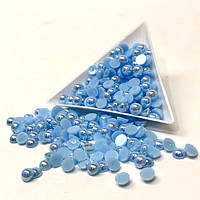 Полубусины перламутровые 6 мм, 20 гр/уп цвет - голубой с АВ покрытием - А10 КР