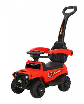 Каталка-толокар з батьківською ручкою (світло, музика, MP3, USB) Bambi M 4845-3 Червоний