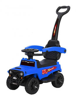 Каталка-толокар з батьківською ручкою (світло, музика, MP3, USB) Bambi M 4845-4 Синій