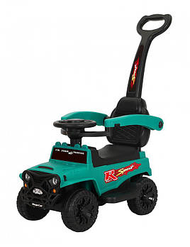 Каталка-толокар з батьківською ручкою (світло, музика, MP3, USB) Bambi M 4845-5 Зелений