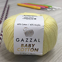 Пряжа Gazzal Baby Cotton цвет 3413 Лимонный КР