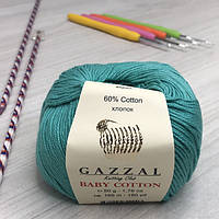 Пряжа Gazzal Baby Cotton цвет 3426 Бирюзовый КР