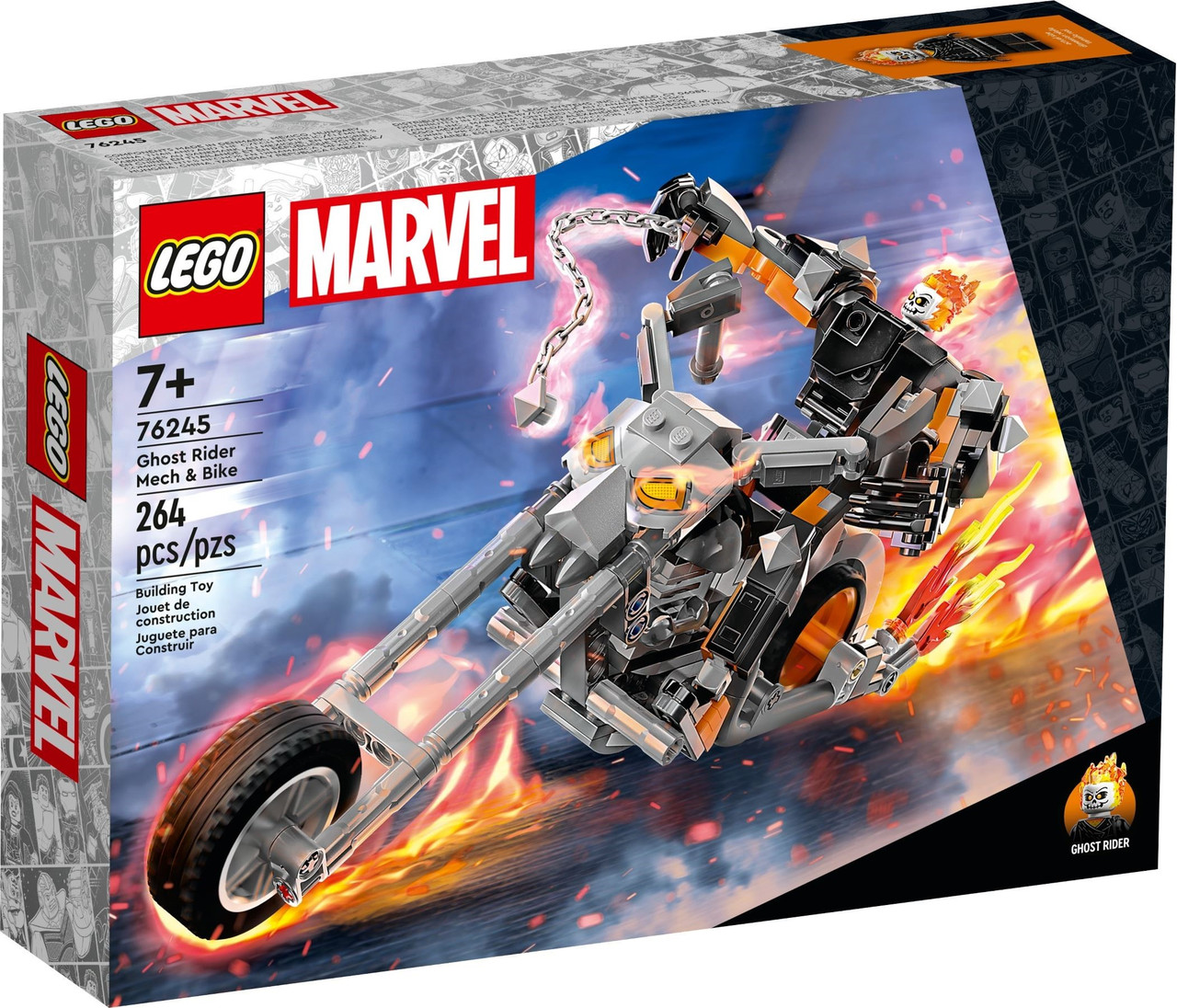 Лего Супергерої Марвел Робот і мотоцикл Примарного перегонника Lego Super Heroes 76245