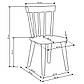 Білі квадратні дерев'яні стільці зі спинкою Barkley у скандинавському стилі на кухню, фото 4