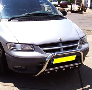 Передній захист кенгурятник з лого WT004 неірж BMW X5 E-53 1999-2006