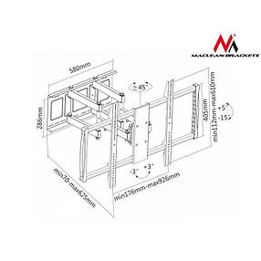 Кронштейн з нахилом для телевізорів Maclean MC-679, фото 2