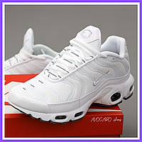 Кроссовки женские и мужские Nike air max TN+ white / Найк аир макс ТН+ плюс белые