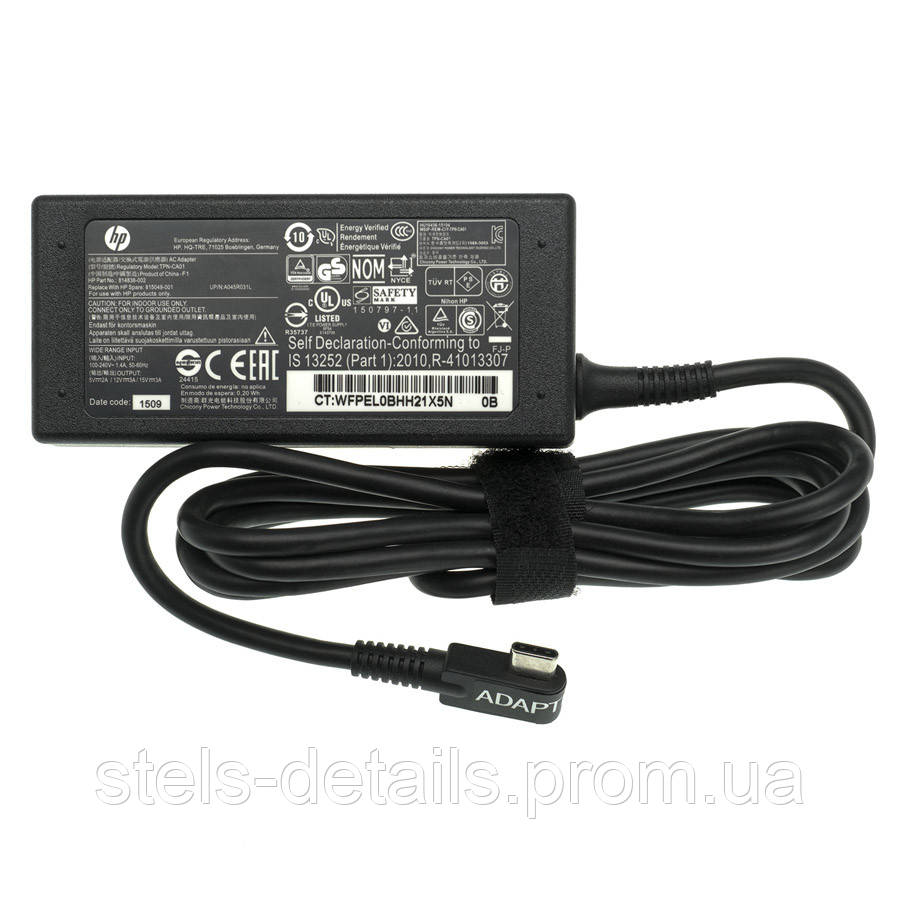 Оригинальный Блок Питания для Ноутбука HP USB-C 45W (15V/3A, 12V/3A, 5V ...