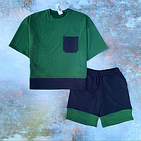 Комплект мужской Asos на лето Оверсайз хлопковый костюм с карманами Хаки