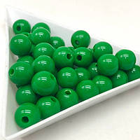 Бусины пластиковые 8 мм - 10 гр, цвет зеленый #11 КР