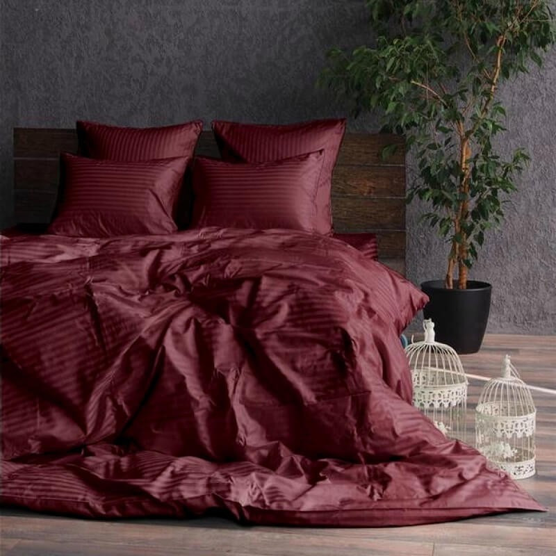 Комплект постільної білизни Страйп сатин Півтораспальний, фото 1