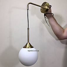 Бронзове сучасне бра на 1 лампу "Bulb" (52-W4412-1 BRZ+WH), фото 3