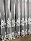 Ціна за 480см х 270см! Тюль на основі бамбука з красивою вишивкою. Колір: молочний, фото 7
