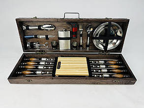 Набір шампурів в дерев'яному кейсі МАКСІ