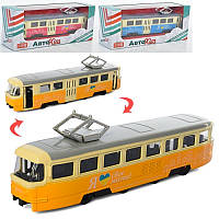 Трамвай іграшка інерційна, відчиняються двері, 1:70, коробка 19,5-7,5-5,5 см