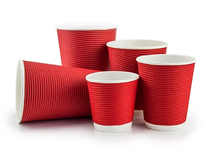 Стакани паперові гофровані червоні